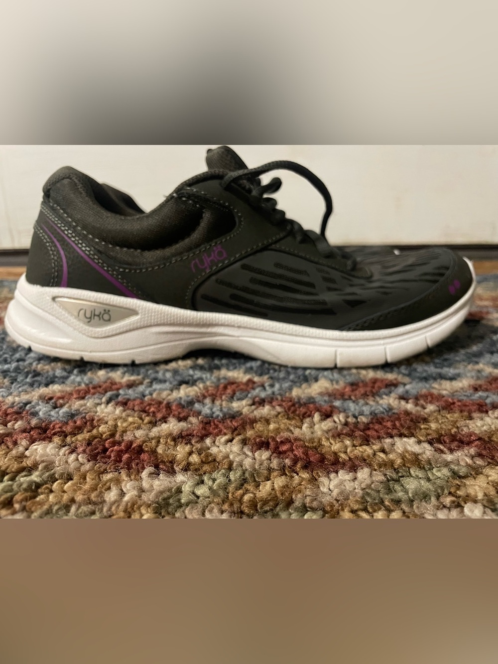 Ryka women Black Athletic Sneaker with Purple Accents